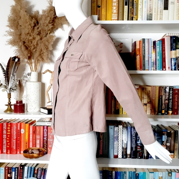 Point Zero Nicole Benisti Women's Silver Button Long Sleeve Pocket Tops P1908 - Picture 3 of 13